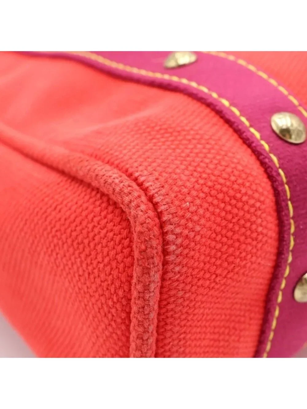 Louis Vuitton Antigua Cabas MM Rose Tote Red Canvas Gold